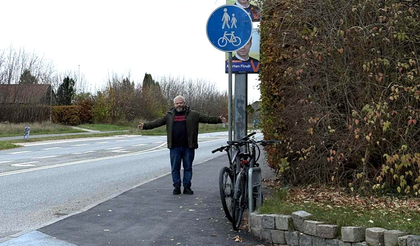 Jacob Wibroe håber, at Furesø Kommune vil etablere en rigtig supercykelsti, inden det går rigtig galt på strækningen fra Nørrevænget til Bavnehøj Park.